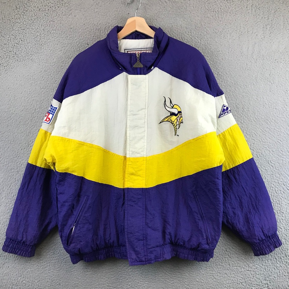 Vintage Minnesota Vikings APEX ONE NFL Track Jacket Windbreaker Purple M - Picture 2 of 11